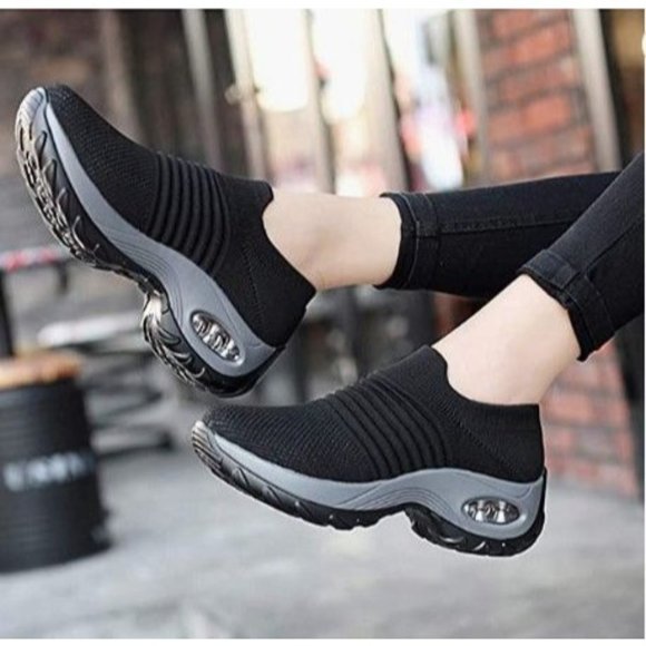 Women's Walking Shoes Sock Sneakers - Mesh Slip On Air Cushion - Picture 4 of 5